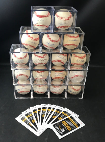 New York Yankees Signed Baseball Collection - 17 All Different and all JSA certified - Jerry Coleman, Boyer+