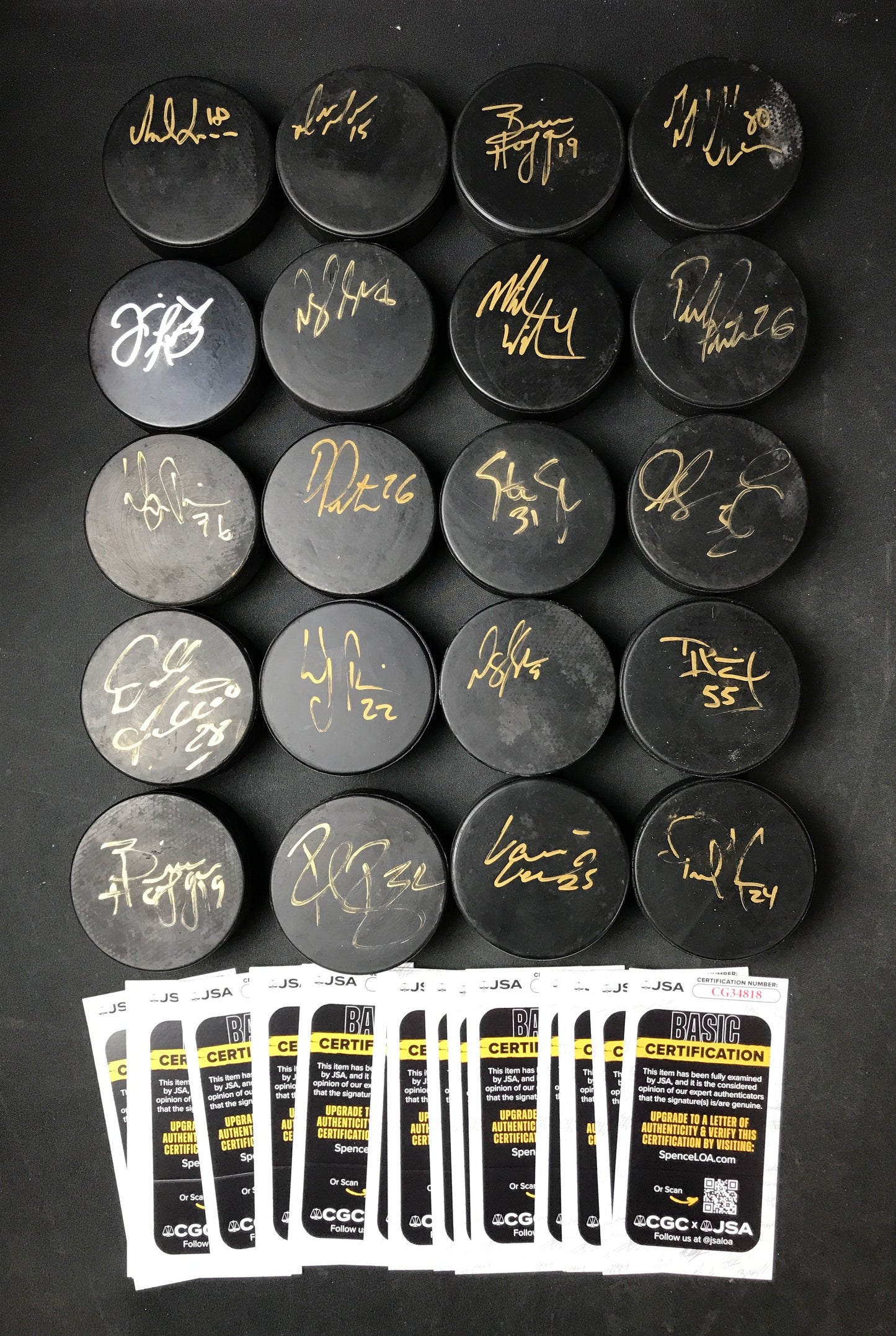 Buffalo Sabres Signed Hockey Puck Collection - 20 Mostly Different, JSA Certified