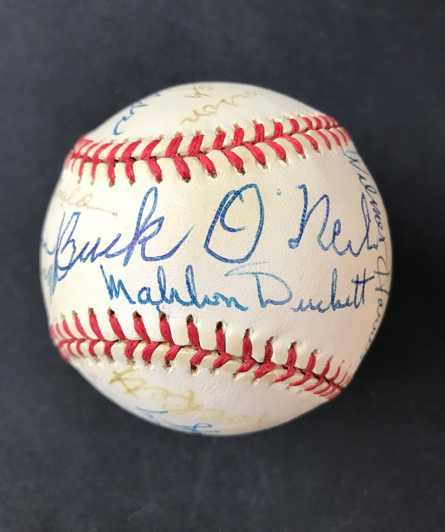 Negro League Legends Signed 50th Jackie Robinson Annv Baseball, 15 Autos with Buck O'NeilJSA LOA