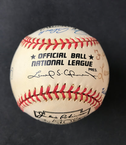 Negro League Legends Signed 50th Jackie Robinson Annv Baseball, 15 Autos with Buck O'NeilJSA LOA
