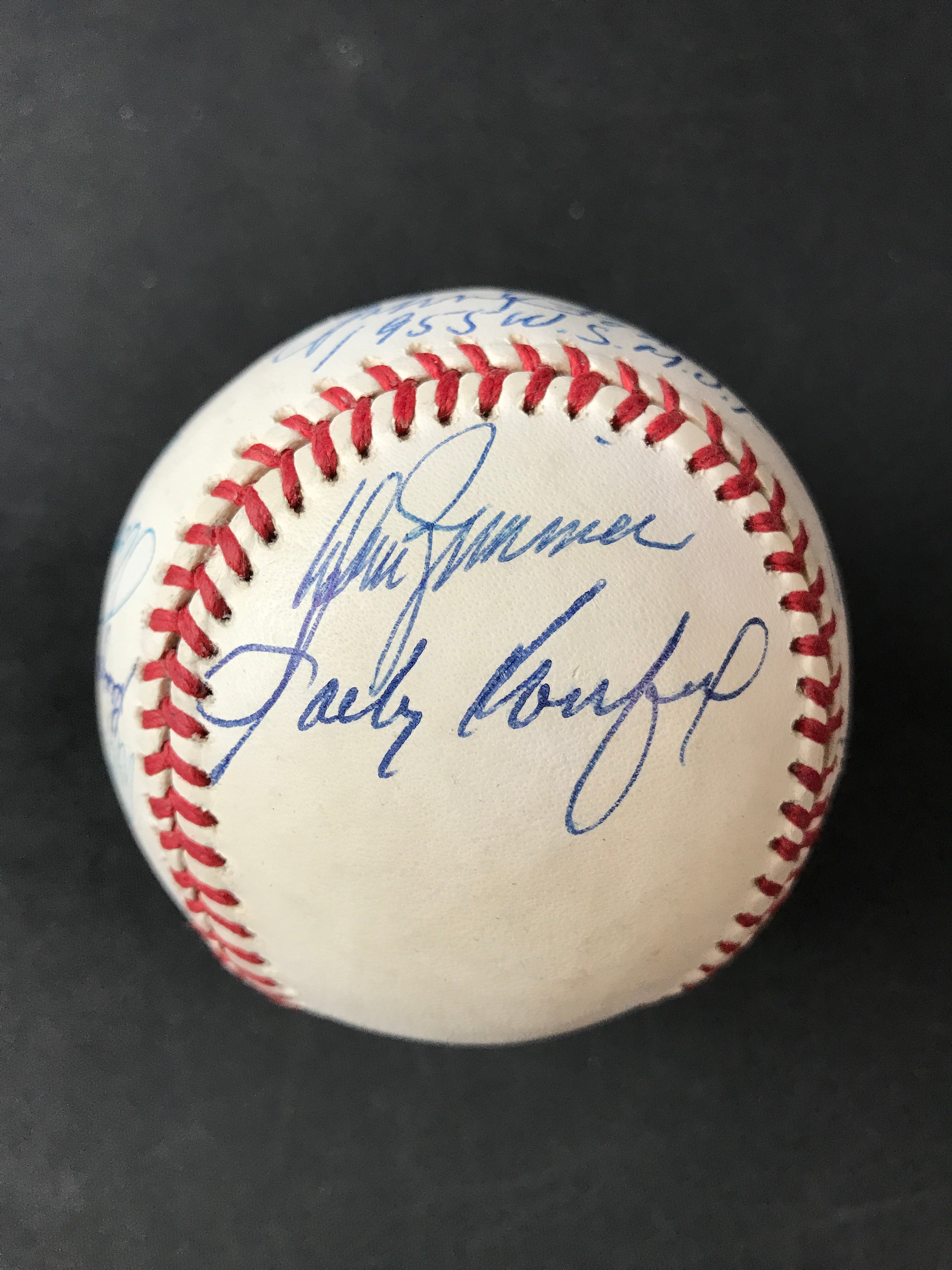 1955 Brooklyn Dodgers Team Signed Baseball Sandy Koufax, Duke, Pee