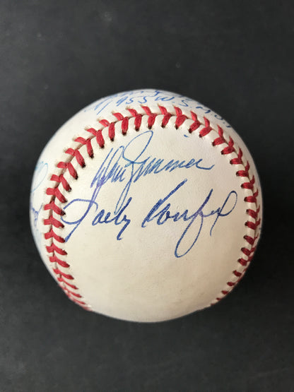 1955 Brooklyn Dodgers Team Signed Baseball Sandy Koufax, Duke, Pee Wee 13 Autographs JSA LOA