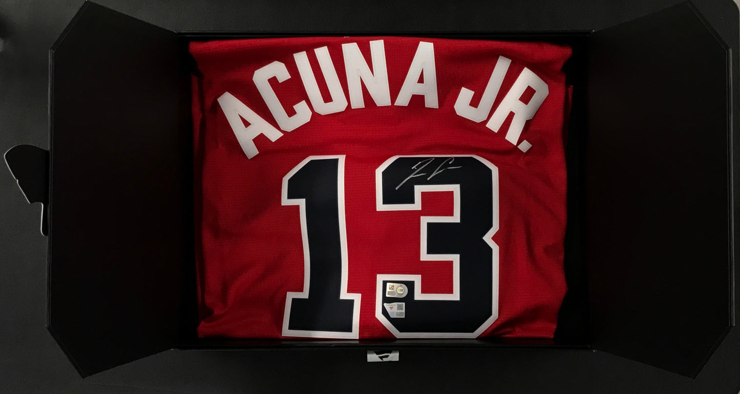 Ronald Acuna Atlanta Braves Signed & Licensed Jersey Fanatics COA unwrapped High Quality