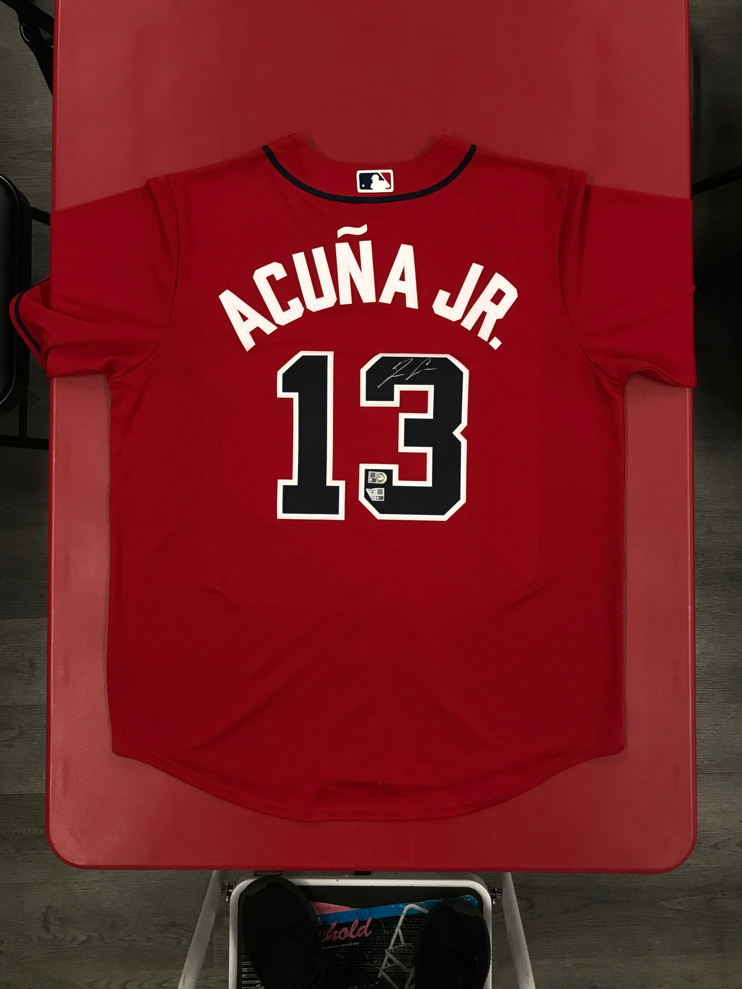 Ronald Acuna Jr Signed Braves Red Authentic Nike Jersey L Fanatics COA NEW