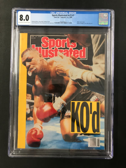 Mike Tyson 1990 Newsstand CGC 8.0 Sports Illustrated "KO'd" (1st loss Buster Douglas) Boxing