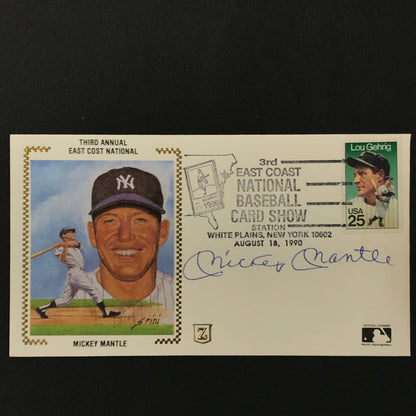 Mickey Mantle SIGNED First Day Cover East Coast Card Show PSA/DNA 9 Graded Auto Yankees