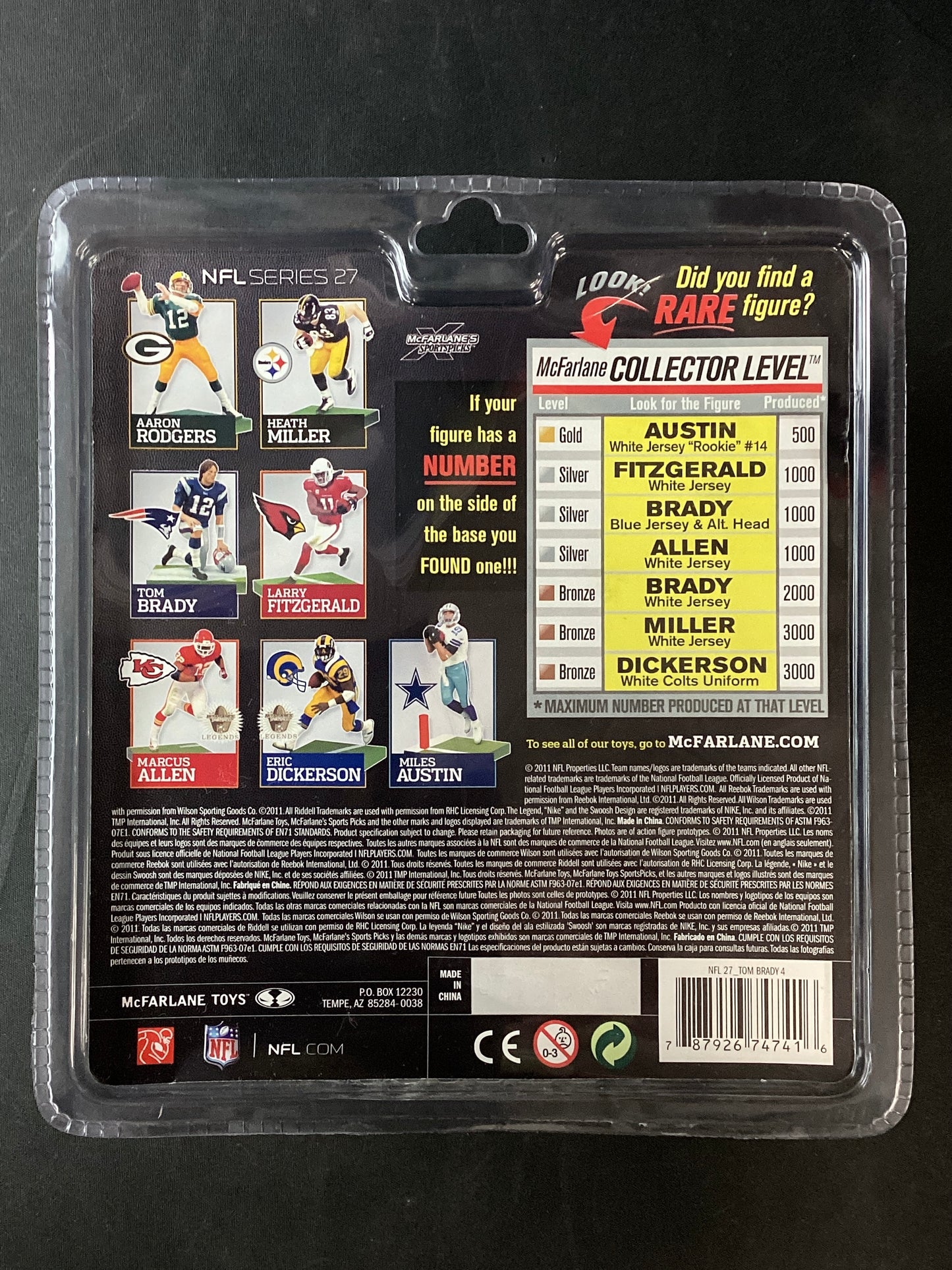 Tom Brady McFarlane NFL New England Patriots Action Figure Series 27 Kneeling 2011