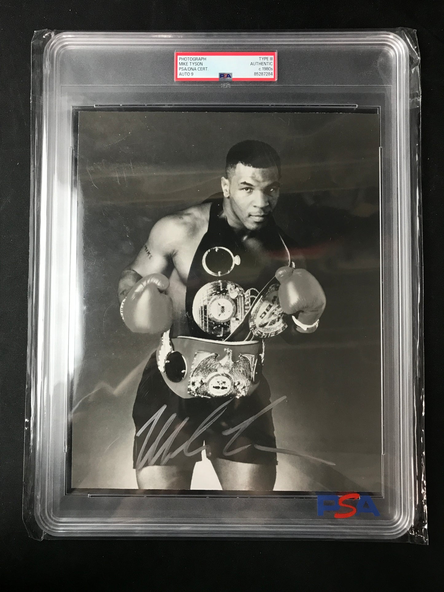 Mike Tyson SIGNED vintage 1980s vintage Photo PSA-DNA Graded 9 Auto Type 3