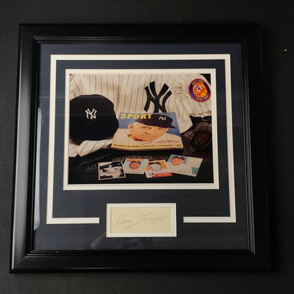 Casey Stengel signed cut with Photo, Professionally Framed JSA LOA New York Yankees HOF