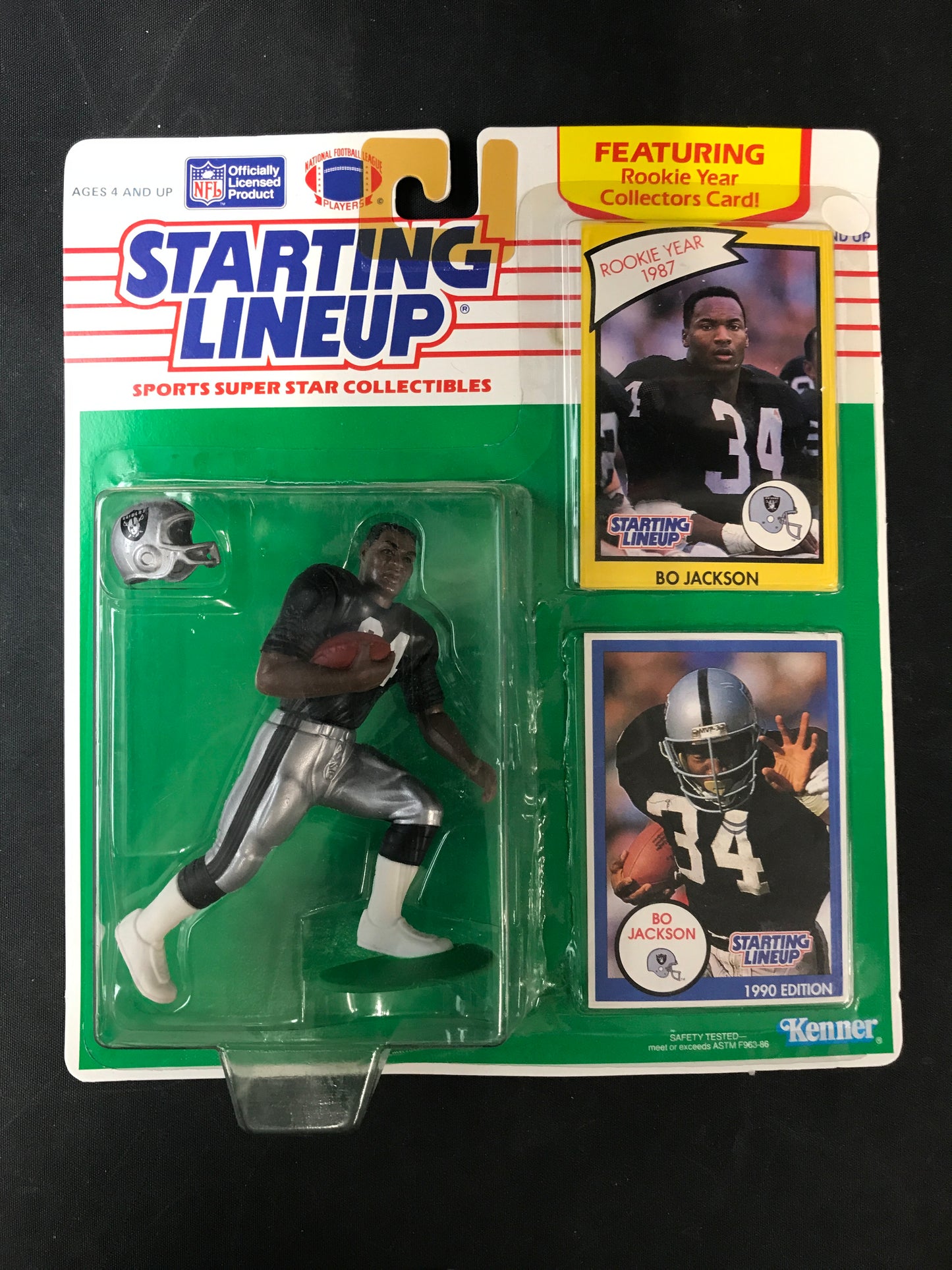 Bo Jackson Starting Lineup L.A. Raiders 1990 w/cards New in Package