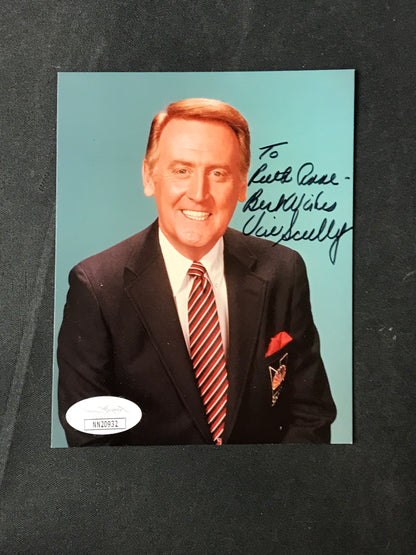 Vin Scully Voice of the Los Angeles Dodgers HOF Legend Rare, JSA Cert