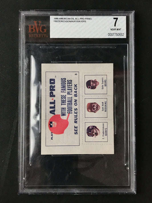 Gale Sayers (Rookie) Sam Huff, etc 1966 American Oil Panel BVG 7 Chicago Bears/Redskins Highest Graded