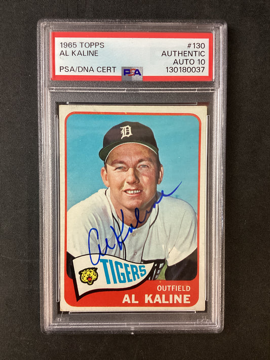 Al Kaline Signed 1965 Topps PSA-DNA 10 GEM Auto Detroit Tigers HOF