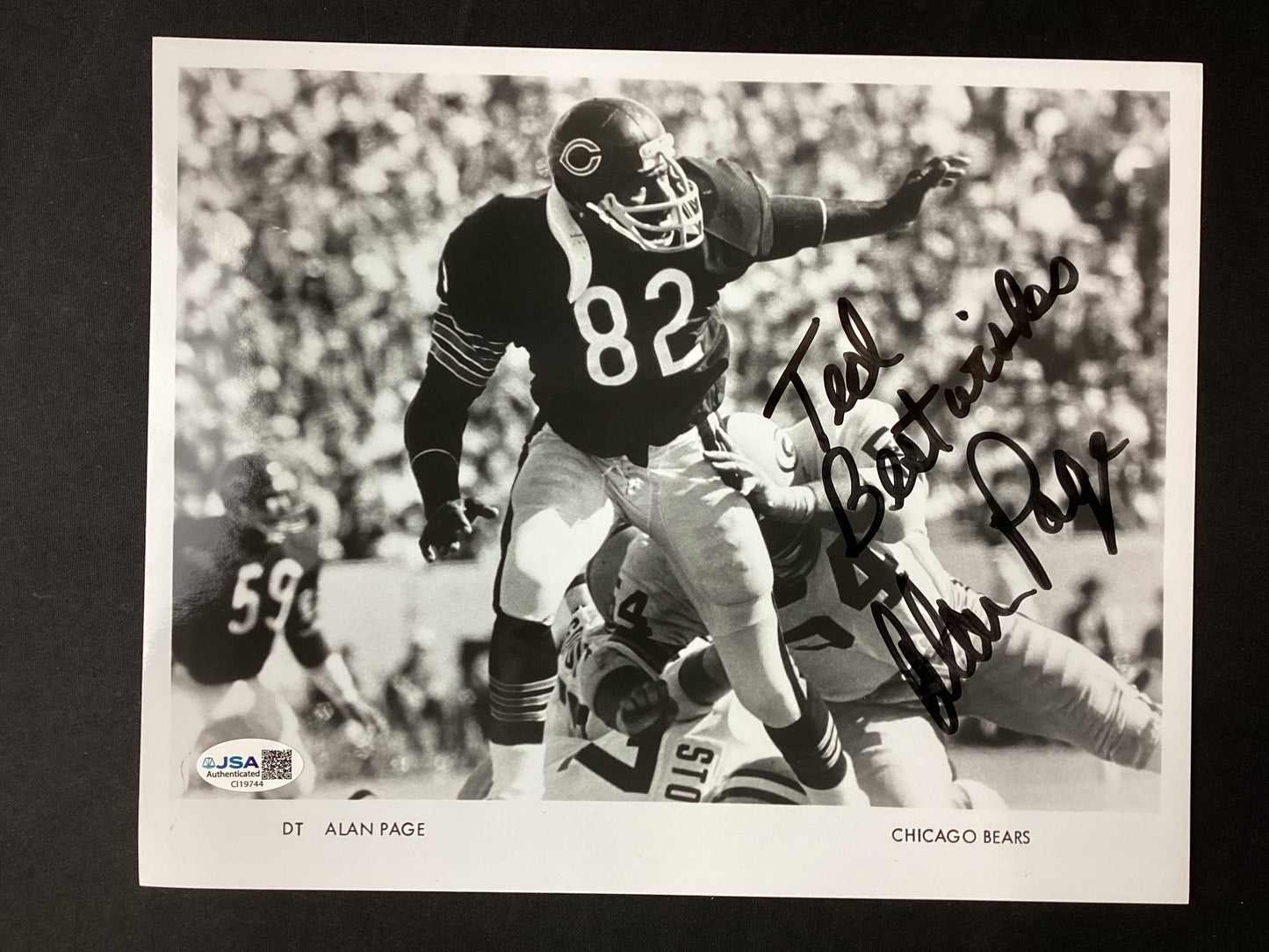 Alan Page Chicago Bears HOF 8x10 Signed Photo JSA Certified