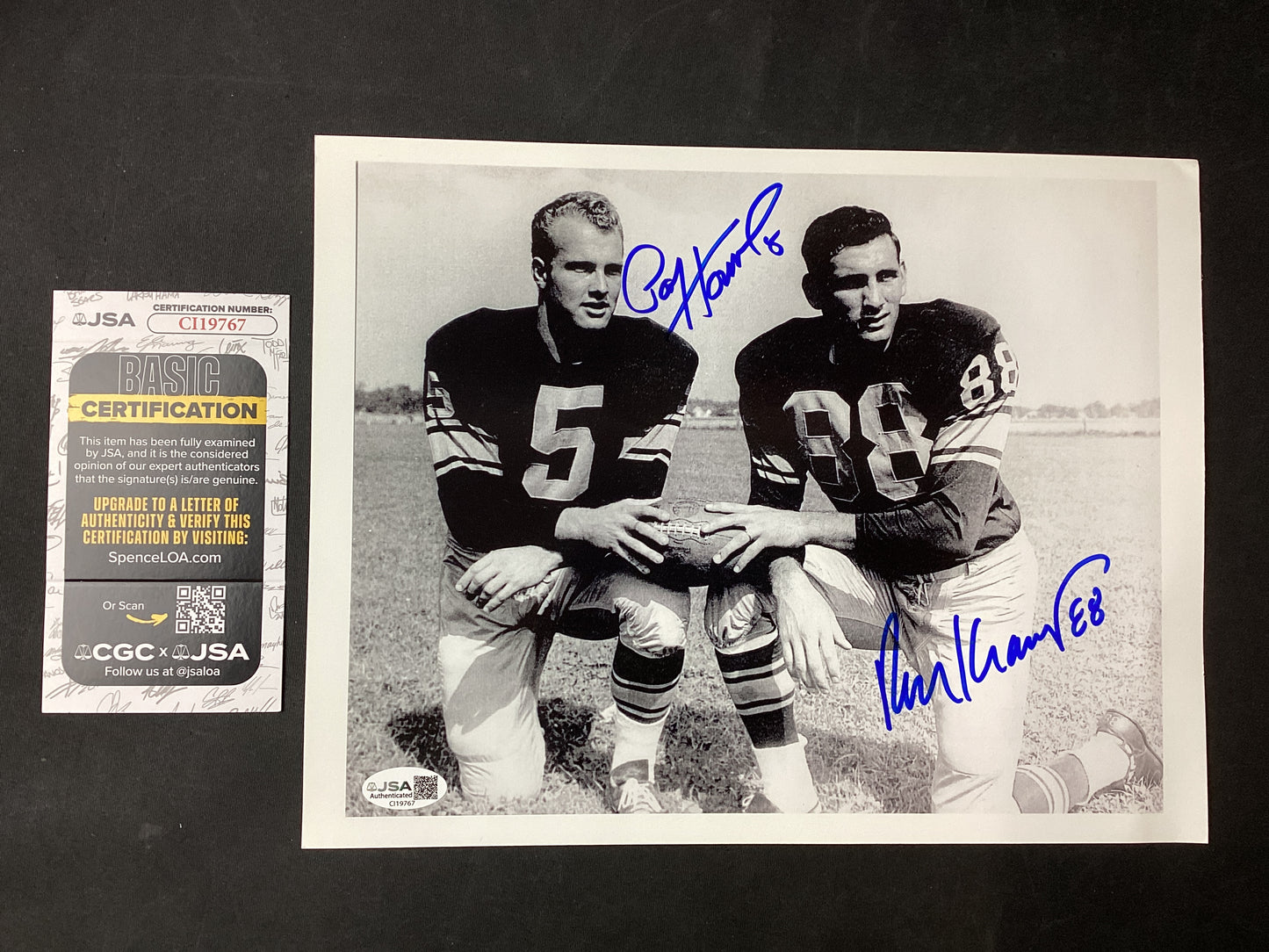 Paul Hornung & Jerry Kramer Dual Auto 8x10 Signed, JSA Certified Green Bay Packers