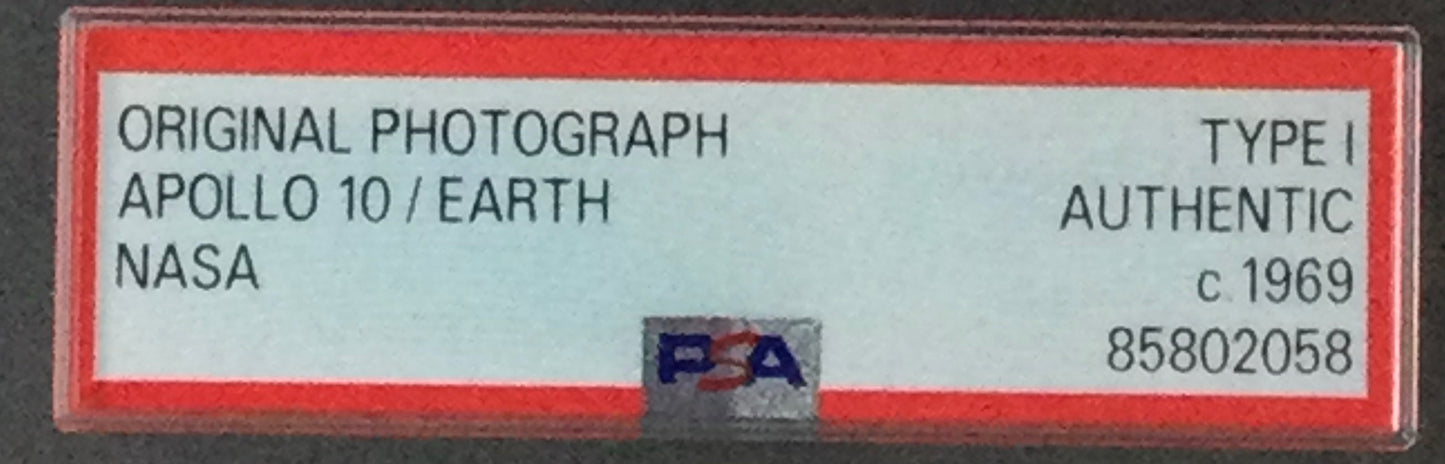 Apollo 10 EARTH Type 1 Photo PSA-DNA 1969 Original Photograph!