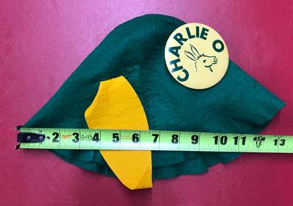 Charlie-O the Mule Mascot Hat with Button from early 1970's Catfish Hunter estate