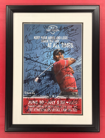 Tiger Woods and 50+ Golf Autographs AT&T National at Congressional 11x17 SIGNED Poster & Framed with JSA LOA