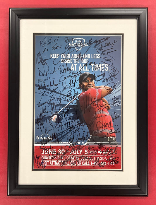 Tiger Woods and 50+ Golf Autographs AT&T National at Congressional 11x17 SIGNED Poster & Framed with JSA LOA