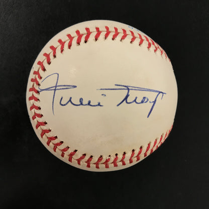 New York Centerfielders SIGNED Baseball Mickey Mantle, Willie Mays & Duke Snider Baseball JSA LOA