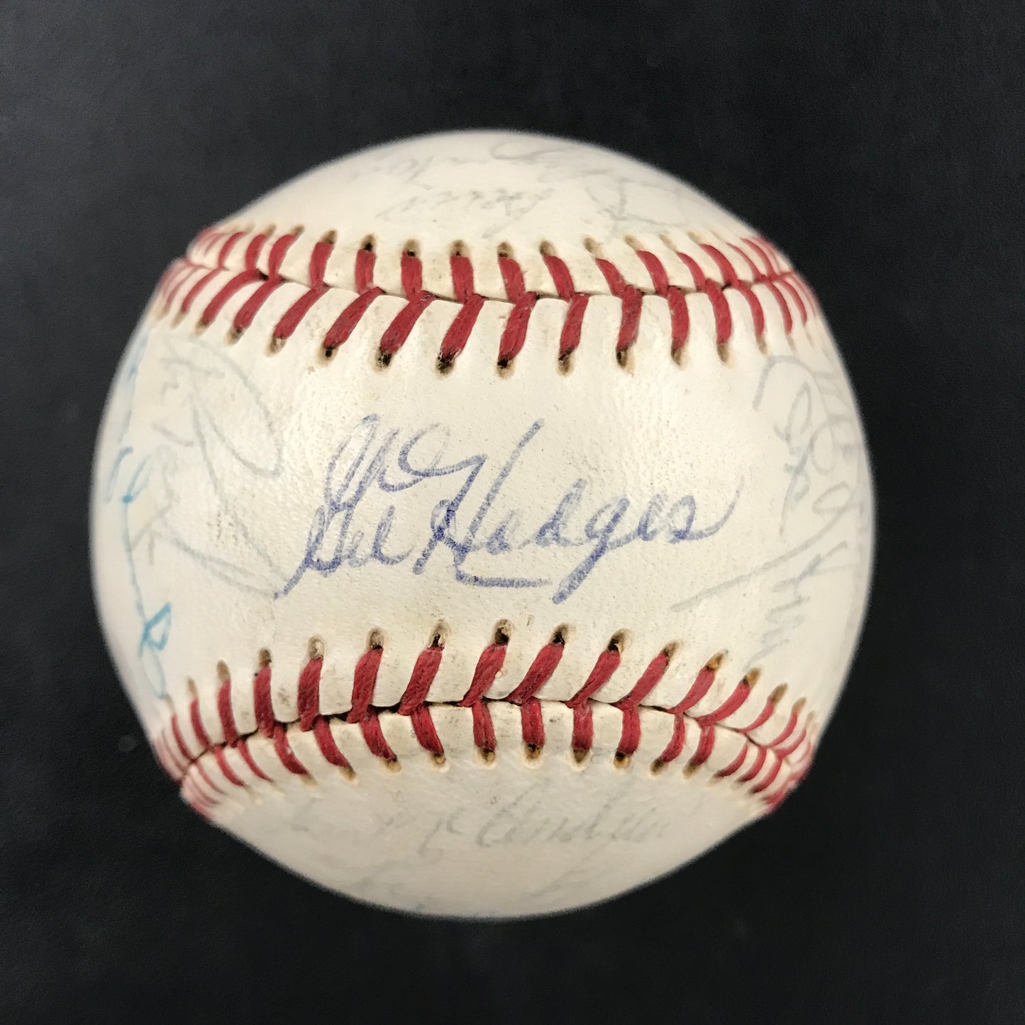 1969 New York Mets Team Signed Spalding Baseball Gil Hodges, Nolan Ryan, Berra, etc JSA LOA