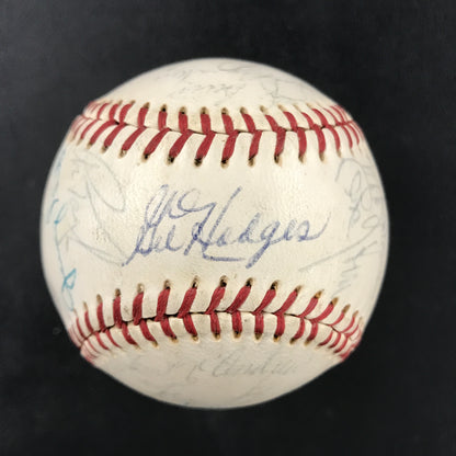 1969 New York Mets Team Signed Spalding Baseball Gil Hodges, Nolan Ryan, Berra, etc JSA LOA