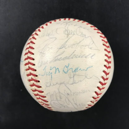 1969 New York Mets Team Signed Spalding Baseball Gil Hodges, Nolan Ryan, Berra, etc JSA LOA