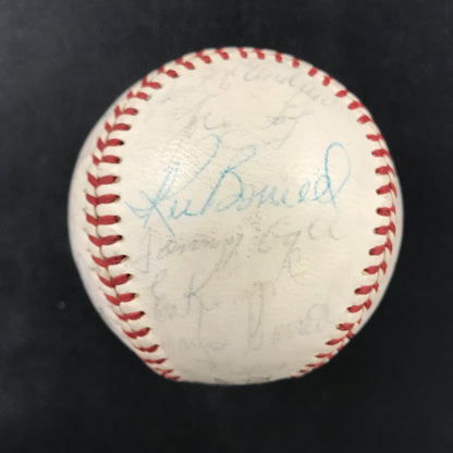 1969 New York Mets Team Signed Spalding Baseball Gil Hodges, Nolan Ryan, Berra, etc JSA LOA