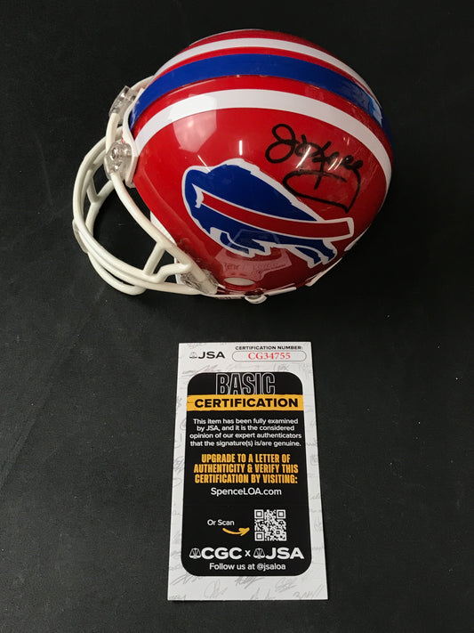 Jim Kelly Signed Mini Helmet Buffalo Bills HOF JSA Certified
