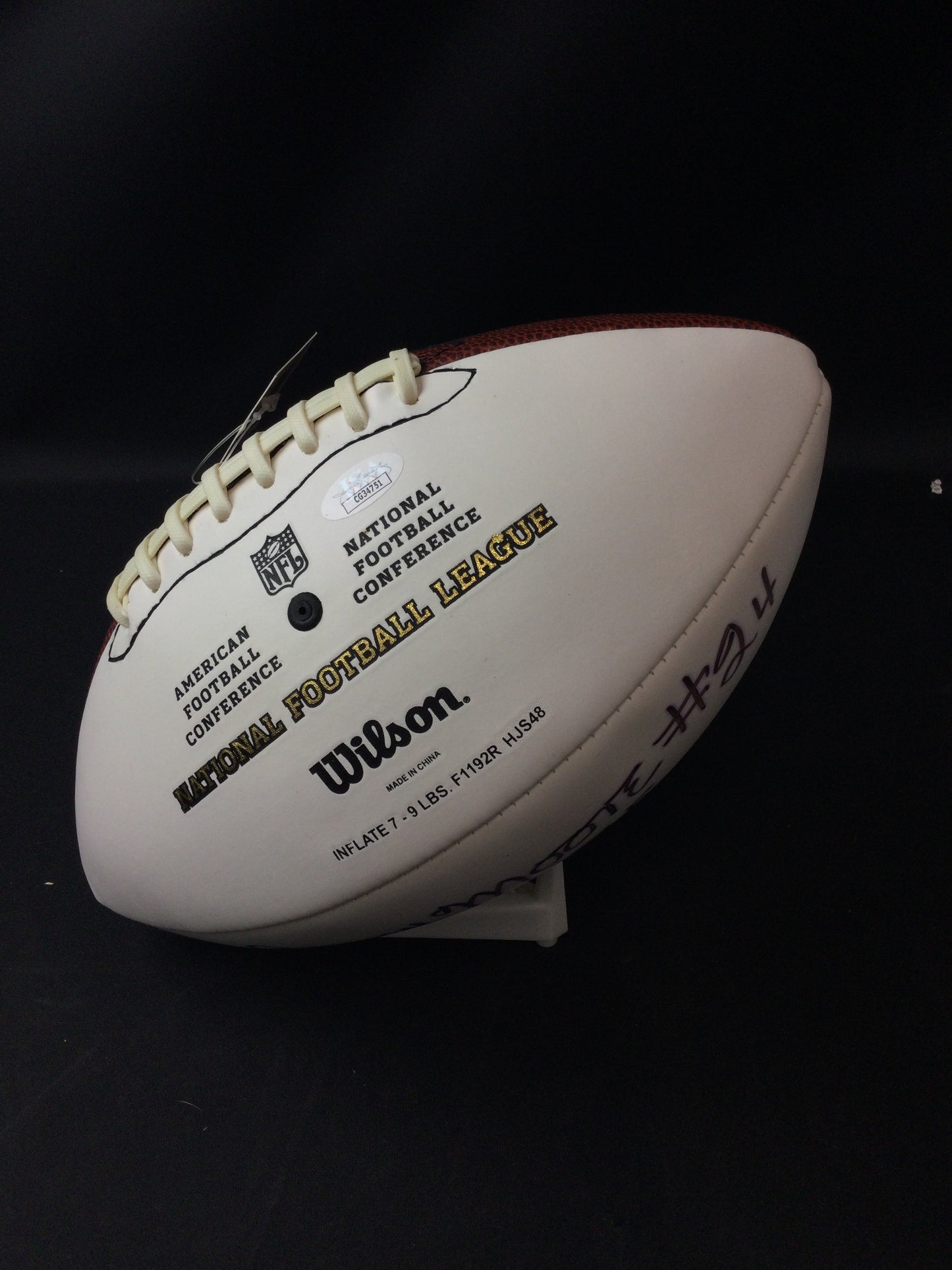 Lenny Moore Signed Football "HOF 75" Baltimore Colts, Bold Autograph JSA certified