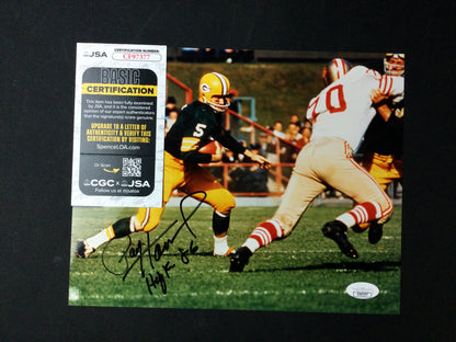 Paul Hornung 8x10 Signed "HOF '06" Action Photo of Green Bay Packers Great JSA Certified