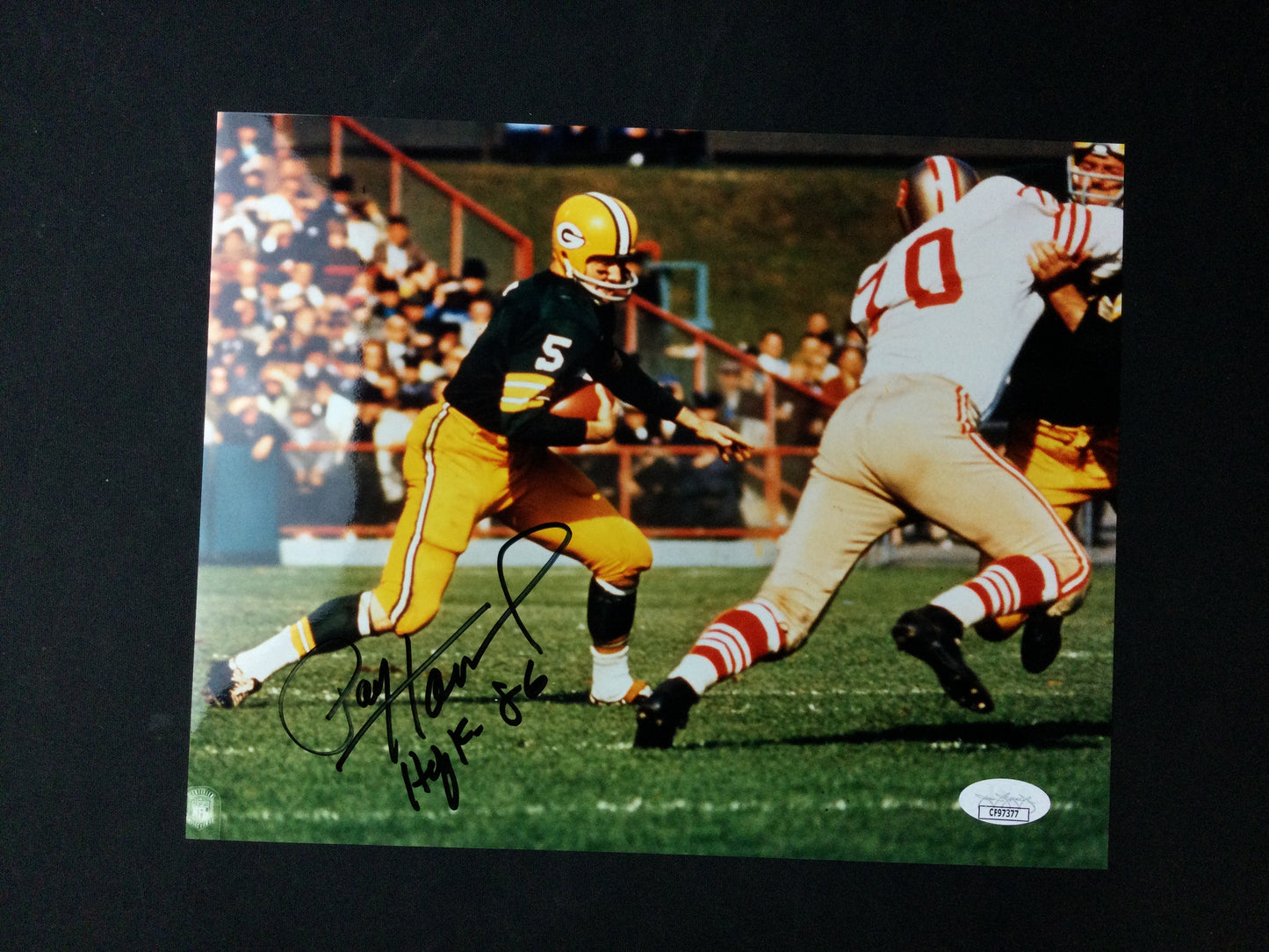 Paul Hornung 8x10 Signed "HOF '06" Action Photo of Green Bay Packers Great JSA Certified