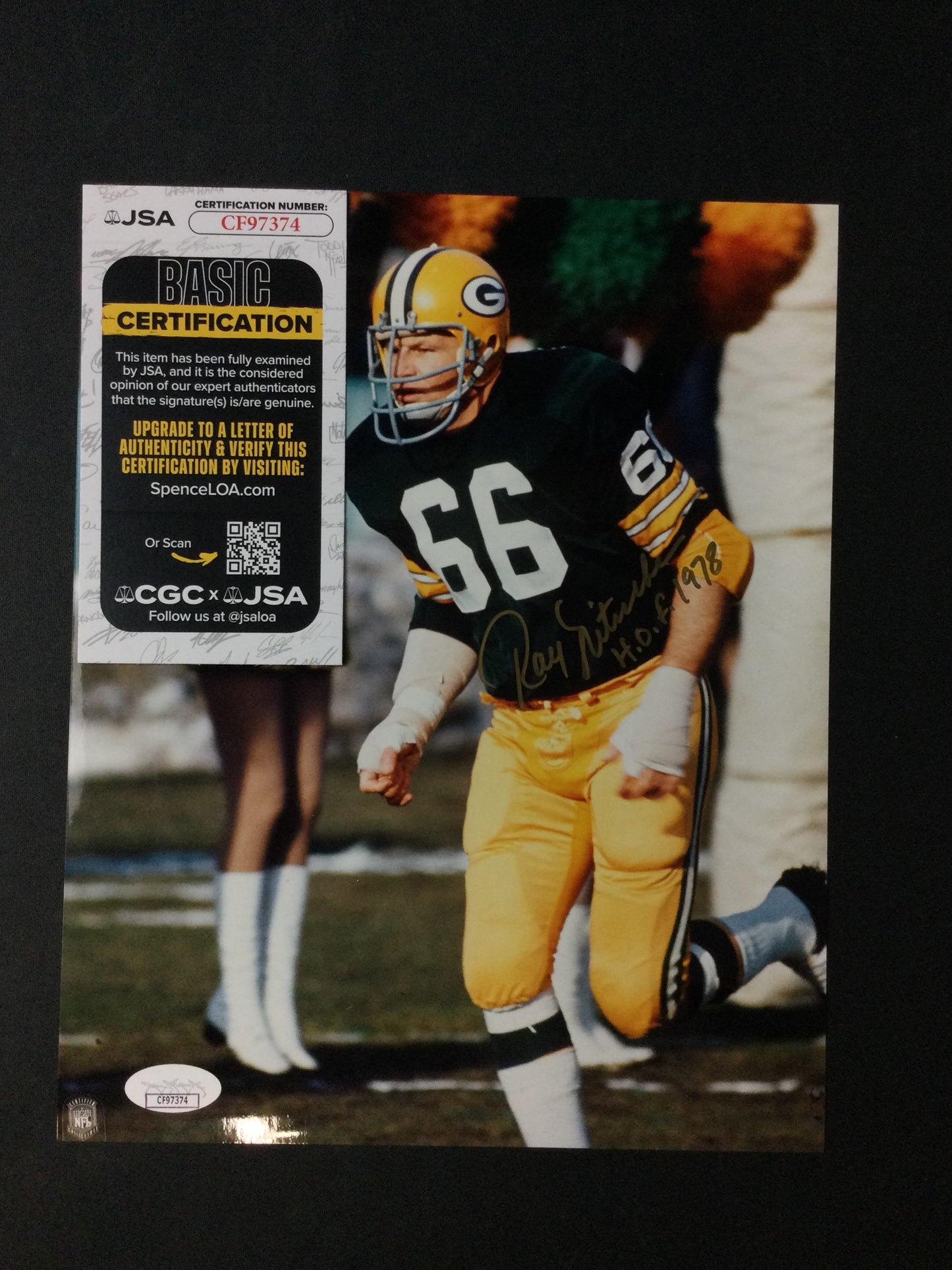 Ray Nitschke 8x10 Signed Photo Green Bay Packers "HOF 1978" JSA Cert