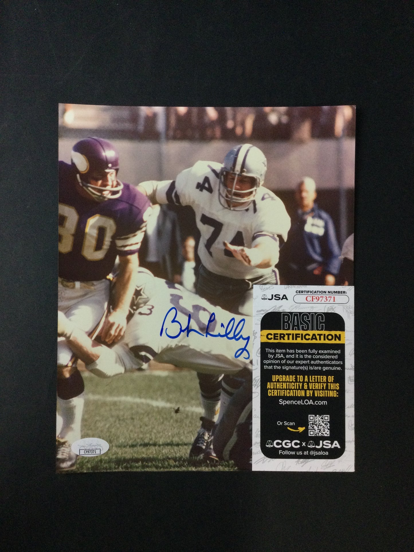 Bob Lilly Signed 8x10 Photo Dallas Cowboys HOF JSA Cert