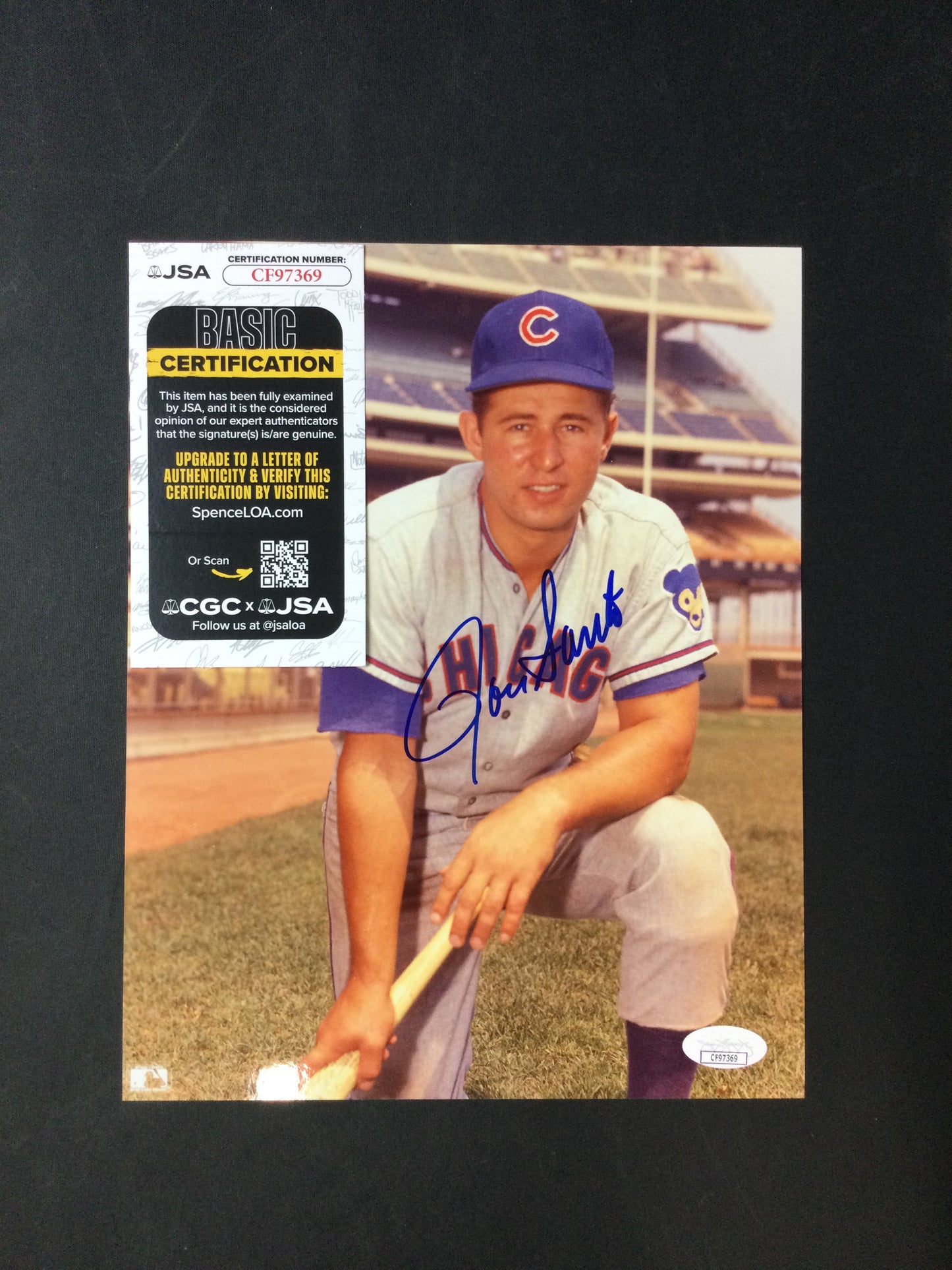 Ron Santo Signed 8x10 Photo Chicago Cubs HOF JSA Cert