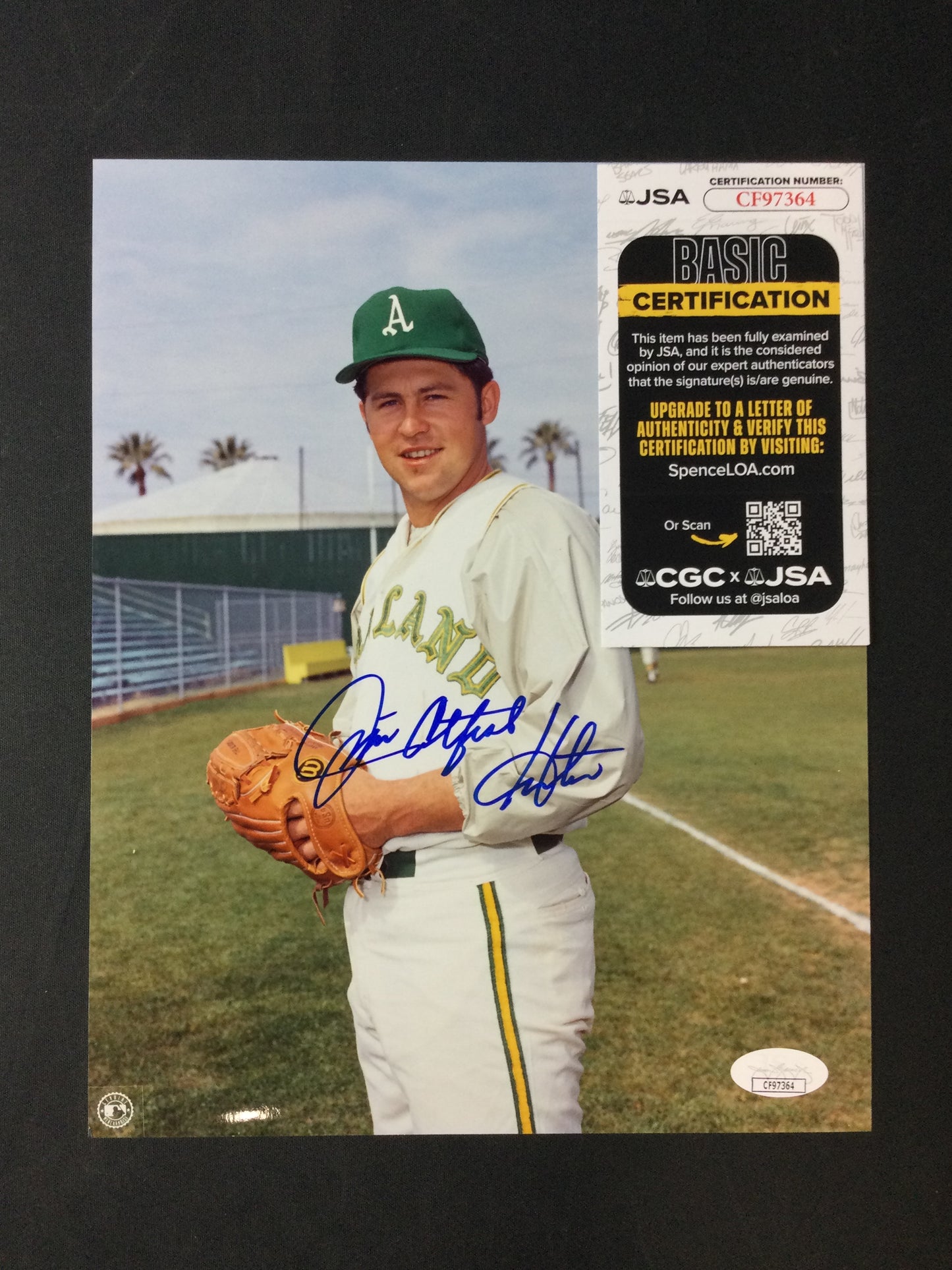 Jim "Catfish" Hunter Signed 8x10 Photo Oakland A's HOF JSA Cert