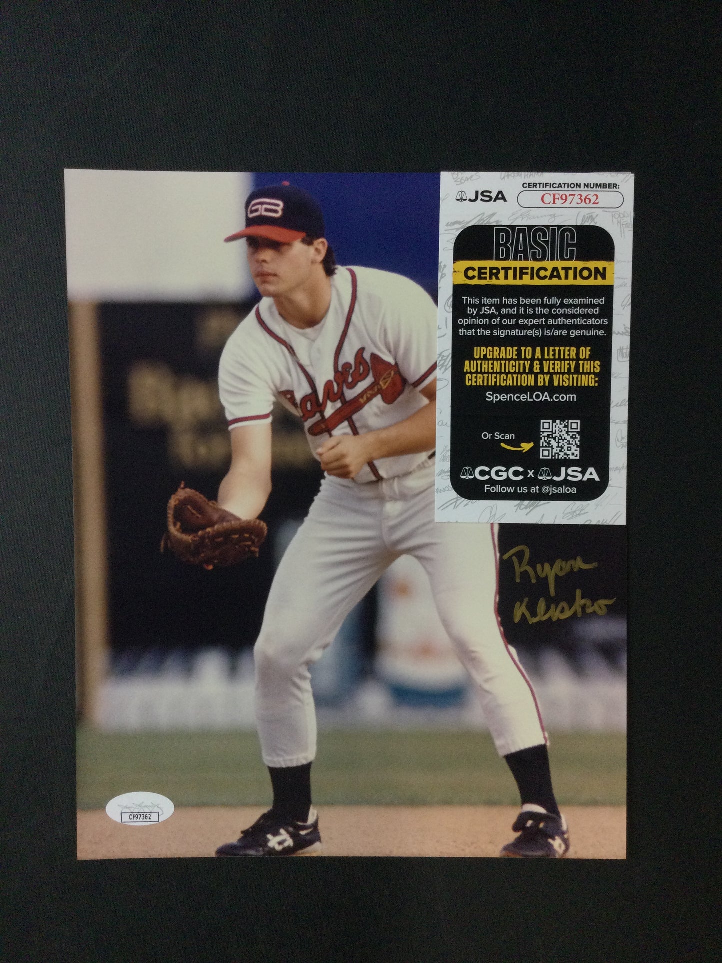 Ryan Klesko Signed 8x10 Photo Atlanta Braves JSA Cert