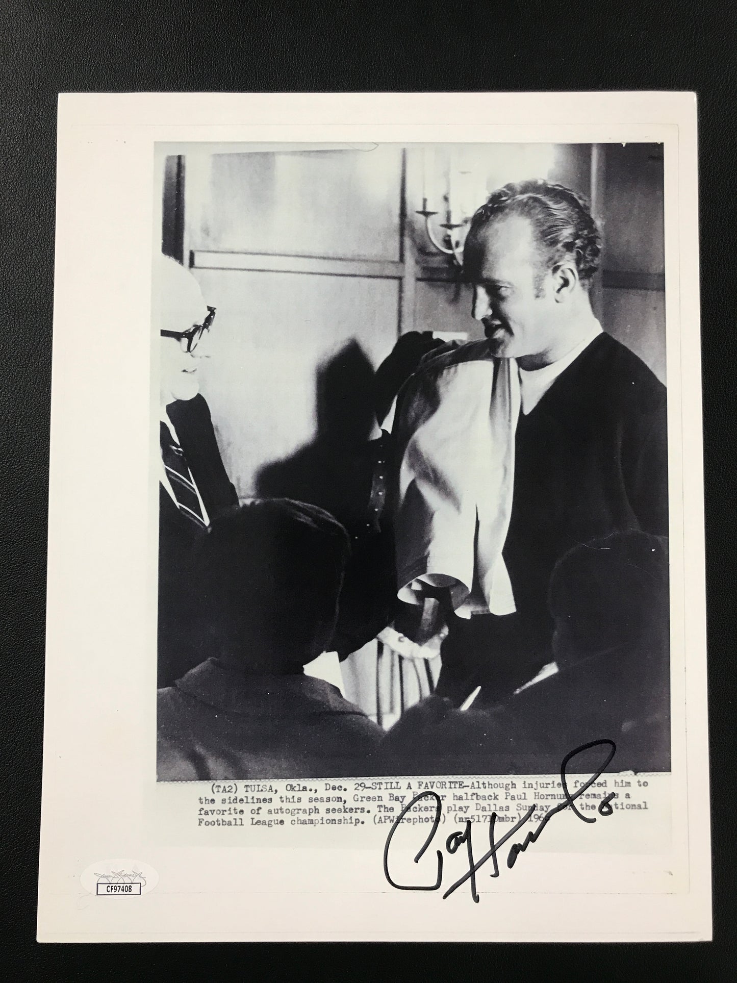 Paul Hornung Signed 8x10 Photo Green Bay Packers News JSA Cert