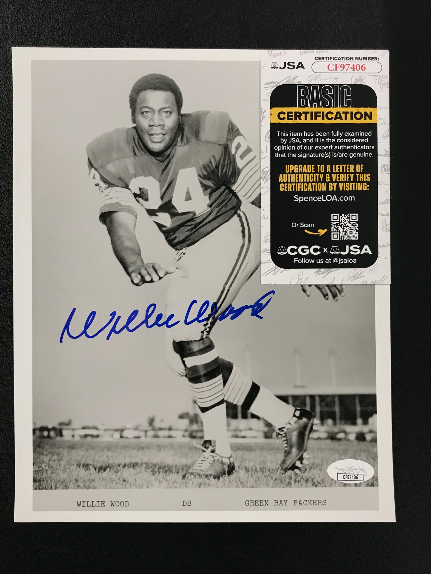 Willie Wood Signed 8x10 Team Issued Photo Green Bay Packers HOF, JSA Cert
