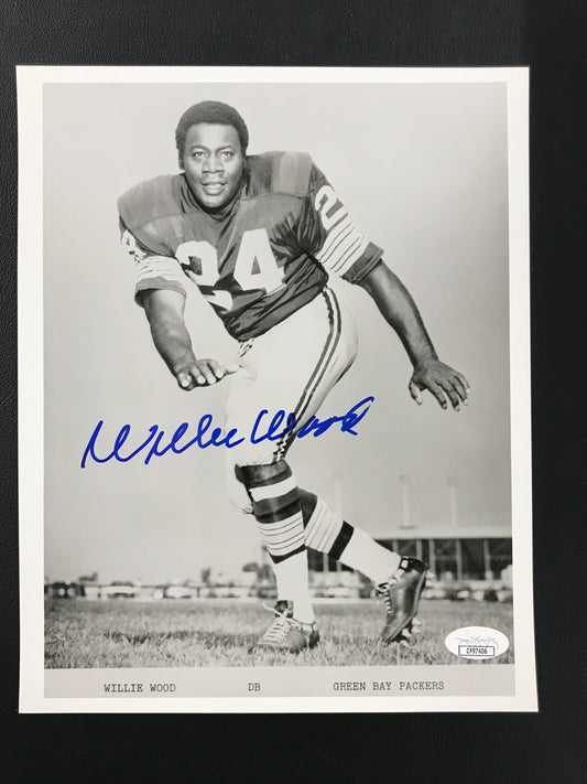 Willie Wood Signed 8x10 Team Issued Photo Green Bay Packers HOF, JSA Cert