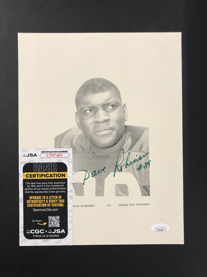 Dave Robinson Signed 8x10 Team Issued Photo Green Bay Packers HOF, JSA Cert