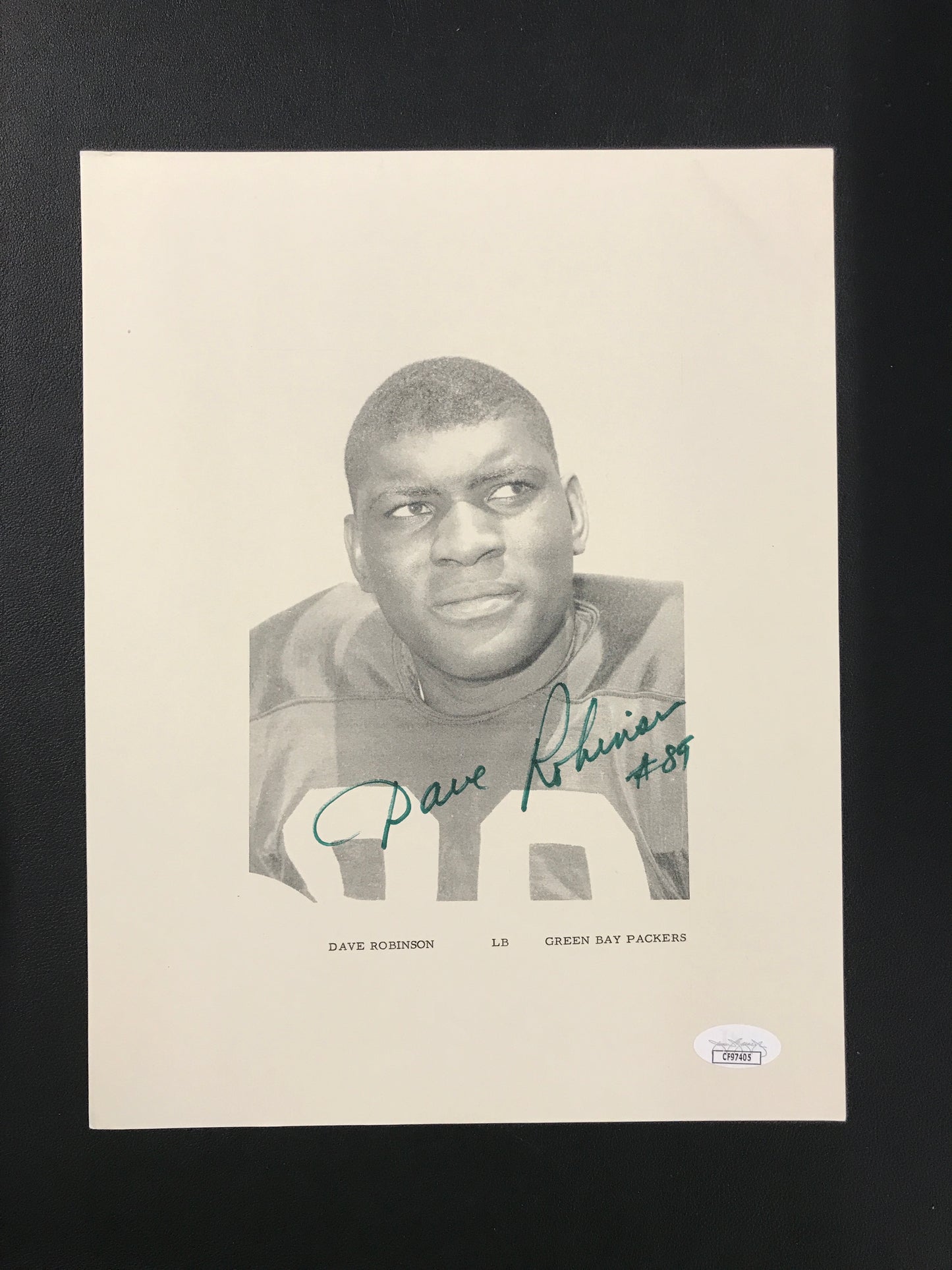 Dave Robinson Signed 8x10 Team Issued Photo Green Bay Packers HOF, JSA Cert