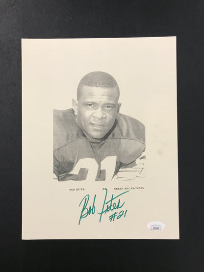 Bob Jeter Signed 8x10 Team Issued Photo Green Bay Packers HOF, JSA Cert