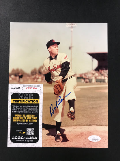 Bob Lemon Signed 8x10 Photo Cleveland Indians HOF JSA Certified