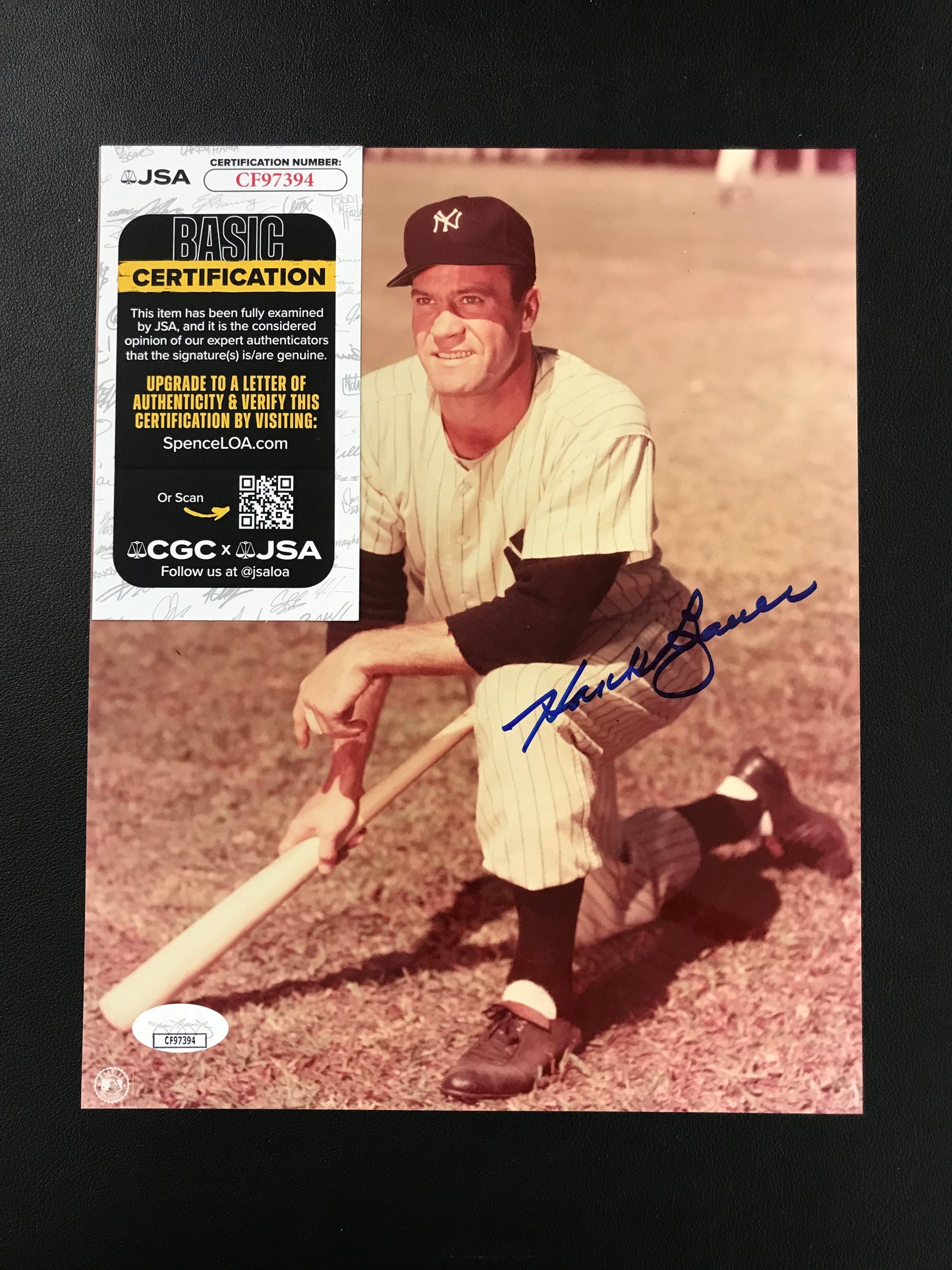 Hank Bauer Signed 8x10 Photo New York Yankees JSA Certified