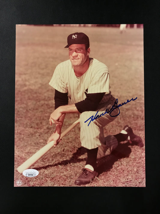 Hank Bauer Signed 8x10 Photo New York Yankees JSA Certified