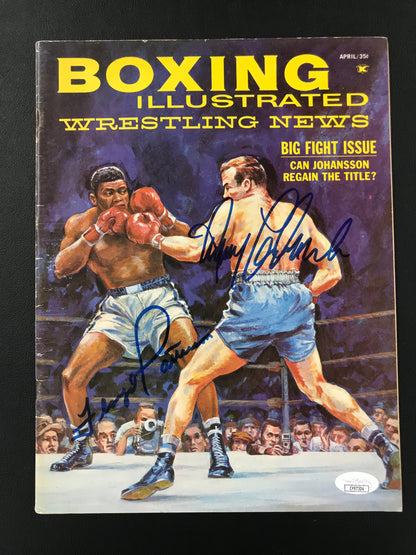 Boxing Illustrated Floyd Patterson vs. Ingemar Johansson 1961 DUAL Signed Auto JSA