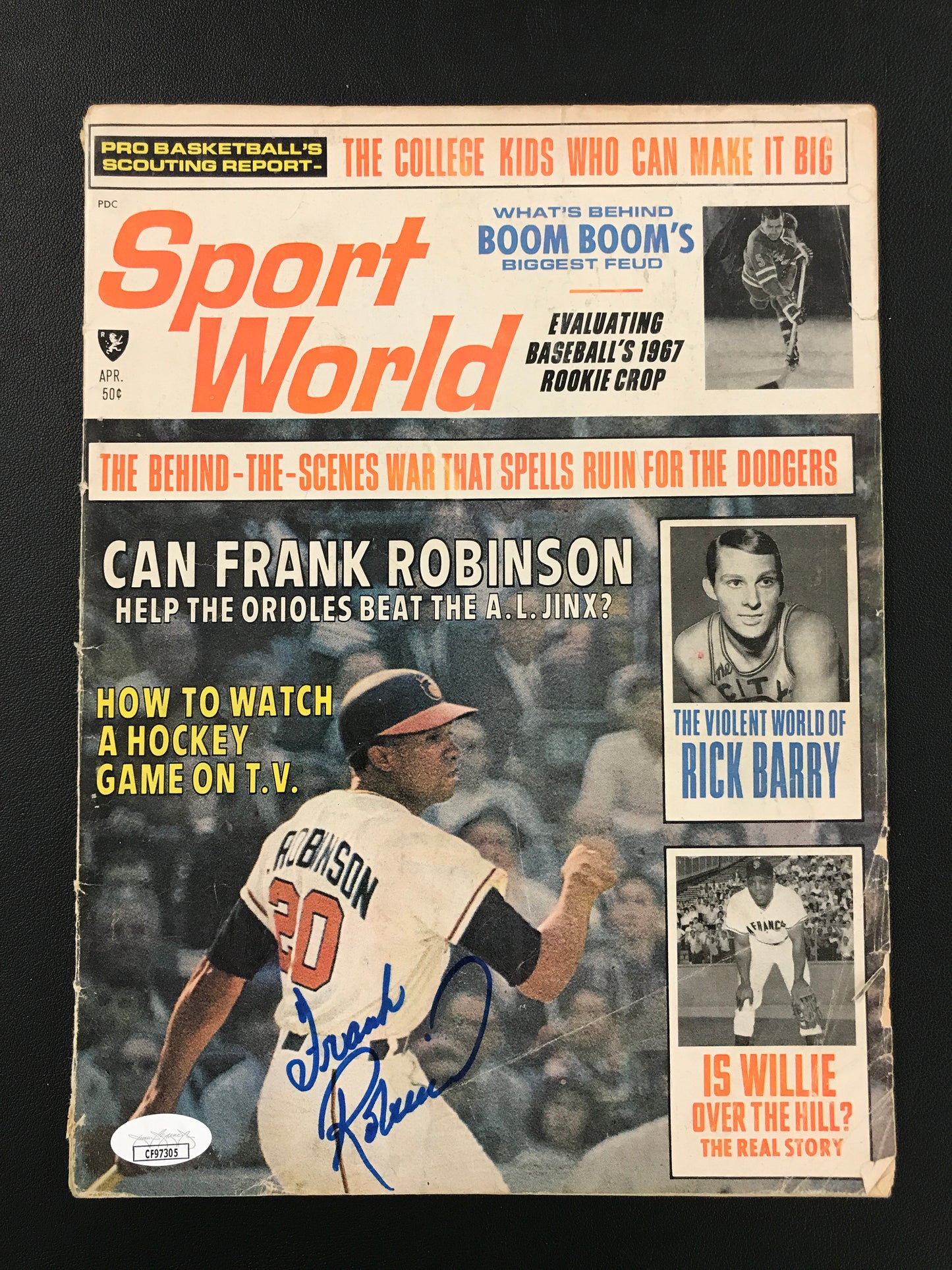 Frank Robinson 1967 Sports World Signed Magazine Baltimore Orioles Autograph JSA