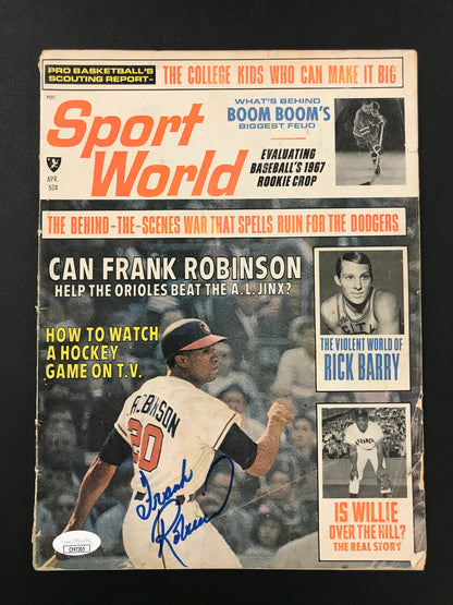 Frank Robinson 1967 Sports World Signed Magazine Baltimore Orioles Autograph JSA