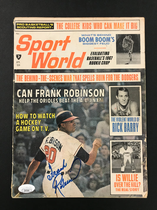 Frank Robinson 1967 Sports World Signed Magazine Baltimore Orioles Autograph JSA